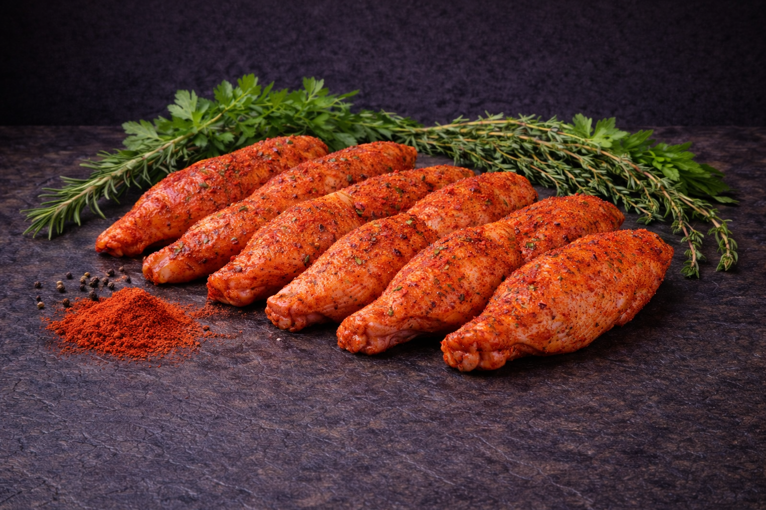 Ailes de poulet marinées au paprika